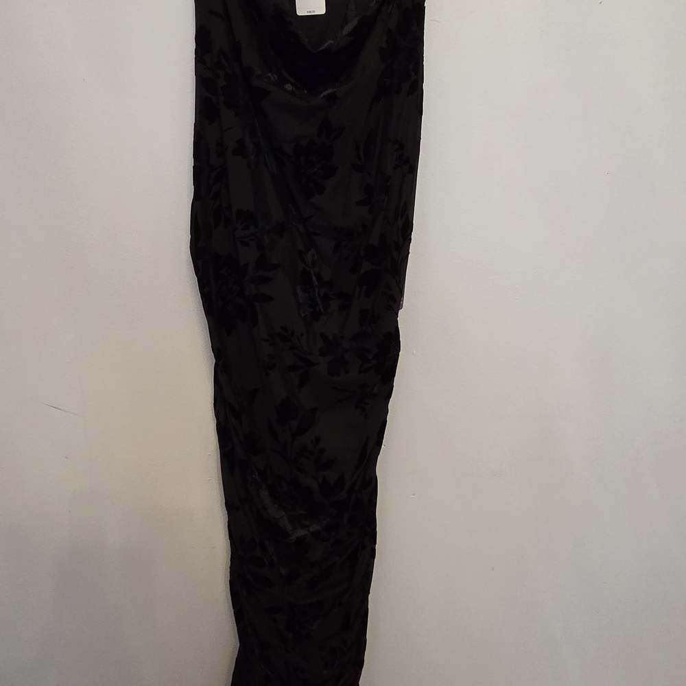Express Black Velvet Floral Dress